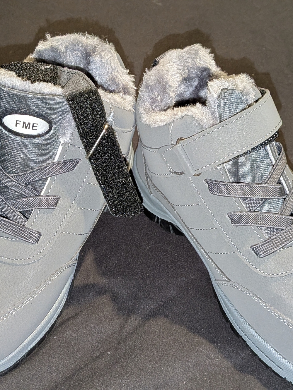 ME Makeover Essentials Gray Women’s Lace-Up Boots with Fleece Lining